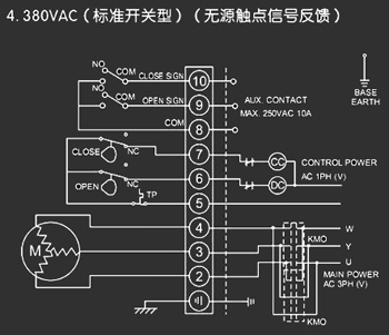 380VAC標(biāo)準(zhǔn)開(kāi)關(guān)型<a href='http://m.dexa.com.cn/Product/diefa/diandongdiefa/' target='_blank'>電動(dòng)<a href='http://m.dexa.com.cn/Product/diefa/' target='_blank'>蝶閥</a></a>接線(xiàn)圖